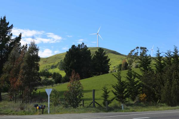 Mock up of proposed wind cluster from SH1 PrydeRd small