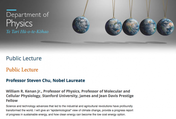 Public Lecture Steven Chu